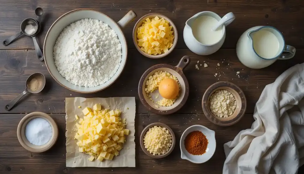 Ingredients for Cheese Scones Mary Berry Style