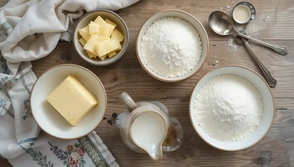 Ingredients for Mary Berry's Vanilla Buttercream Recipe – Only 4 Basics