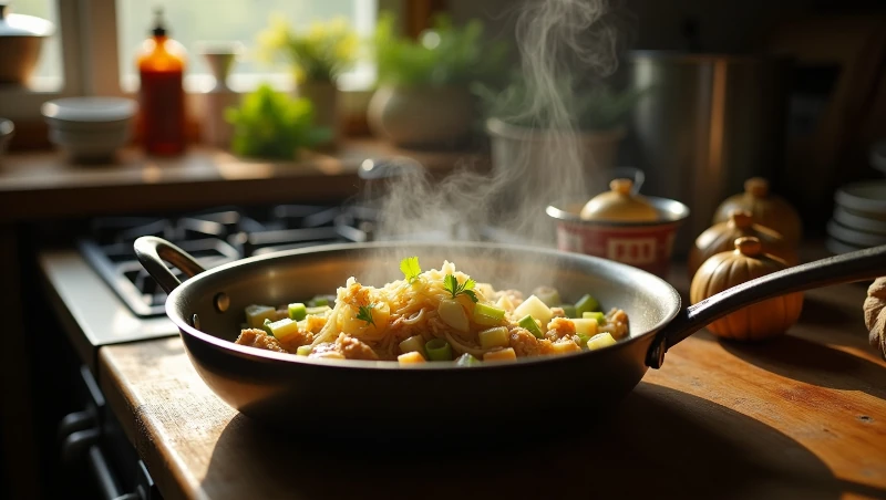 Making the Chicken & Leeks