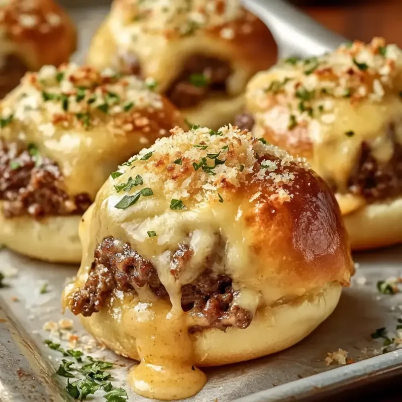 Ultimate Garlic Parmesan Cheeseburger Bombs